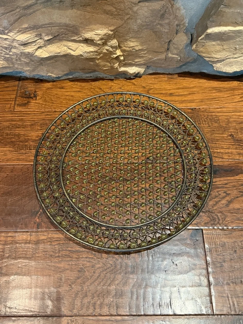 Decorative Green Woven Metal Accent Plate